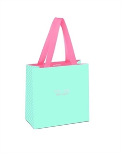 Пакет подарочный "Bright turquoise", отделка фольгой, выборочный лак, матовая ламинация Meshu