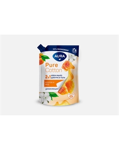 Крем-мыло 2в1 для рук и тела Хлопок и мёд 450 мл Aura