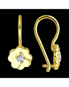 Серьги из желтого золота с фианитами Sokolov