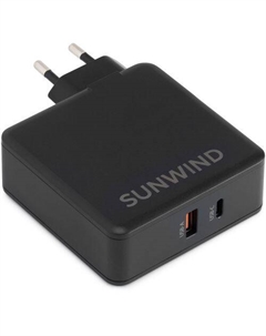 Сетевое зарядное устройство SunWind SWWB0, USB-A, USB-C, 100Вт, 5A, черный Sunwind