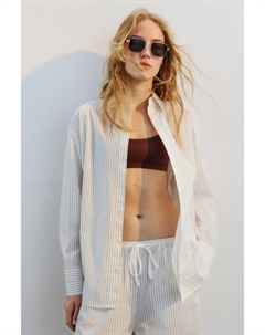 Рубашка oversize хлопковая в полоску Befree