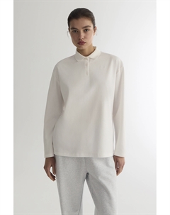 Лонгслив-поло молочного цвета 2mood