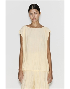 Топ из жатого сатина желтого цвета 2mood