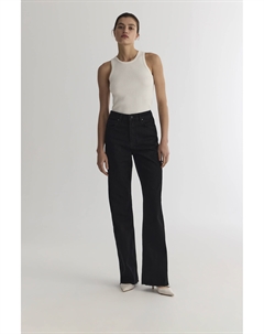 Джинсы Wide leg WL100 с необработанным низом черного цвета 2mood