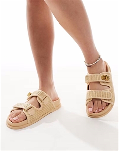 Шлепанцы Fawn с закручивающейся стелькой натурального цвета Asos design