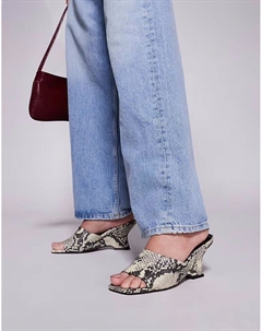 Trifle мюли на танкетке со змеиной отделкой Asos design