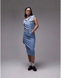 Джинсовое платье миди без рукавов светло-голубого цвета Levi's®