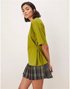 Футболка с присборенными боками оливкового цвета Asos design