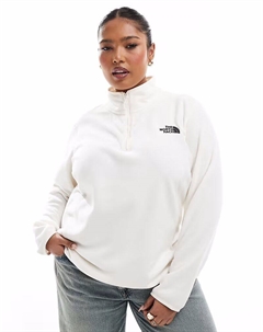 Флисовая кофта North Face Plus размера 100 Glacier с застежкой-молнией 1/4 цвета «белая дюна» The north face