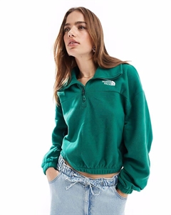 Флисовая кофта оверсайз Glacier с застежкой-молнией 1/2 зеленого цвета The north face