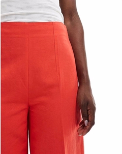 Льняные брюки-кюлоты красного цвета Asos design