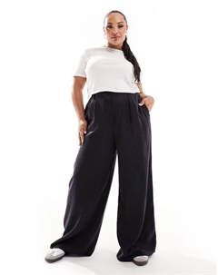 Черные стираные брюки Curve Dad Asos