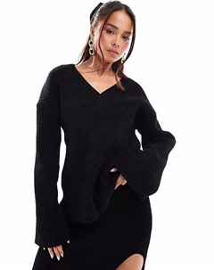 Мягкий джемпер свободного кроя с V-образным вырезом от, черный цвет 4th & reckless