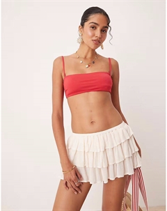 Бюстгальтер-бандо красного цвета Calvin klein