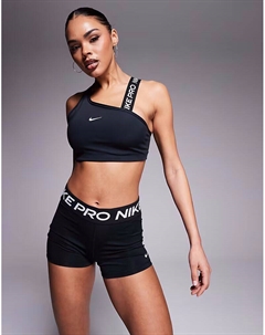 Асимметричный спортивный бюстгальтер средней поддержки Pro Training черного цвета Nike