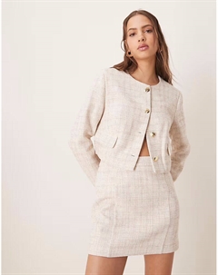 Блейзер свободного кроя из букле в оттенке «бежевый» Asos design