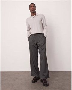 Широкие расклешенные брюки темно-серого цвета Asos design