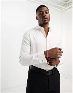 — рубашка из твила приталенного кроя премиум-класса с вырезом на воротнике и двойными манжетами, легко гладится Asos