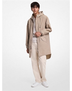 Анорак из эластичного хлопкового поплина, окрашенного в готовом виде, бежевый Michael kors