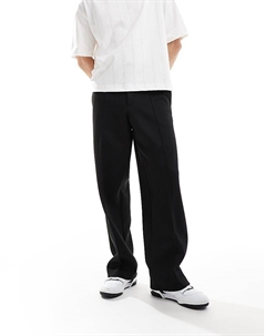 DESIGN – черные элегантные широкие брюки из блестящего материала Asos