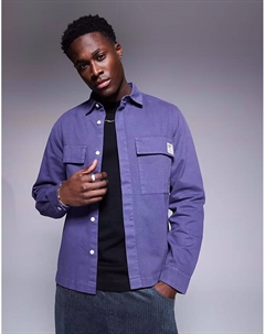 Свободная рубашка темно-синего цвета с нашивкой Asos design