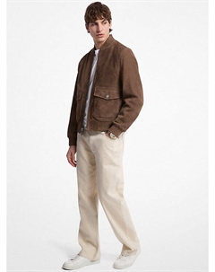 Замшевая куртка-бомбер, коричневый Michael kors