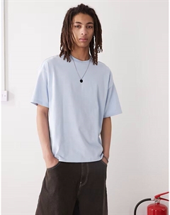 Футболка свободного кроя Great светло-голубого цвета Weekday