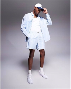 Плавки-шорты средней длины в белую и синюю полоску с нашивкой Asos design