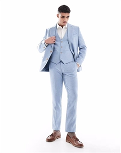 Узкие брюки из шерстяной смеси синего цвета Asos design