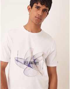 Футболка с 3D-графикой в бело-синем цвете Lyle & scott