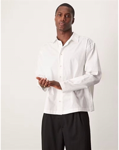 Рубашка свободного кроя белого цвета с манжетами Asos design