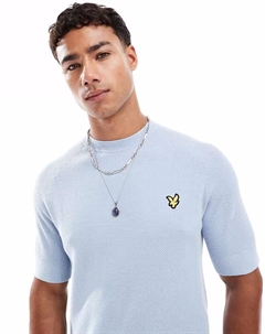 Футболка Mid knits из смеси льна, цвет w487, светло-голубой Lyle & scott