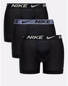 Комплект из 3 пар трусов-боксеров Elite Breathe черного цвета с контрастными поясами Nike