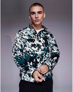 Флисовая кофта North Face Glacier с застежкой-молнией 1/4 и зеленым сетчатым принтом The north face