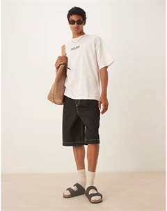 Черные свободные плиссированные шорты Asos design