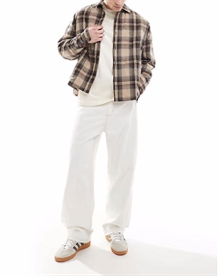 Джинсы мешковатого кроя белого цвета Pull & bear