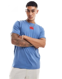 – Diragolino – Синяя футболка с нашивкой на груди Hugo red