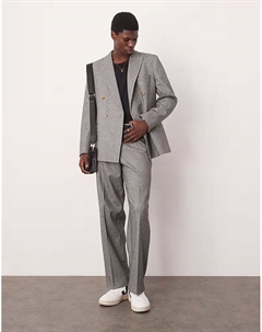 Плотные брюки широкого кроя серого цвета Asos design