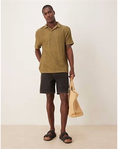 Джинсовые шорты стандартной длины в коричневой стирке Asos design