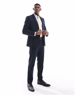 Узкие шерстяные брюки из ячменного плетения синего цвета Asos design