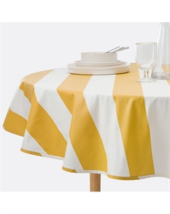 Скатерть круглая из хлопка с пропиткой Hendaye желтый La redoute interieurs