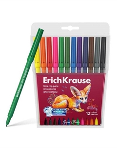 Фломастеры ErichKrause Safari Ultra Washable 12 цветов Erich krause