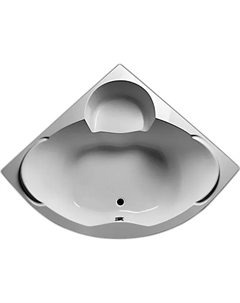 Акриловая ванна Trapani 5909 без опоры 140x140 см, угловая, пристенная, белая, четверть круга, с сиденьем Marka one