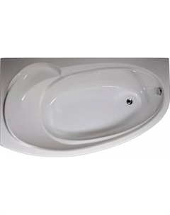 Акриловая ванна Julianna 6104 L без опоры 170x100 см, угловая, левая, пристенная, белая, асимметричная Marka one