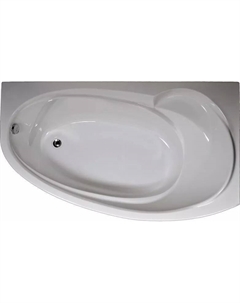 Акриловая ванна Julianna 7518 R без опоры 170x100 см, угловая, правая, пристенная, белая, асимметричная Marka one