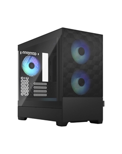 Корпус Pop Mini Air RGB Black TG Clear Tint, mATX, Mini-Tower, 2xUSB 3.0, RGB подсветка, черный, без БП (FD-C-POR1M-06) Fractal design
