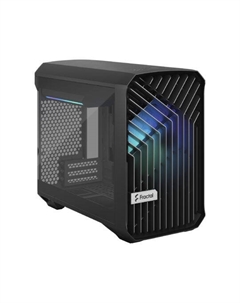 Корпус Torrent Nano RGB Black TG Light Tint, Mini-ITX, Mini-Tower, 2xUSB 3.0, USB Type-C, RGB подсветка, темно-серый, без БП (FD-C-TOR1N-02) Fractal design