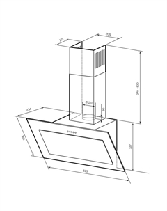 Кухонная вытяжка наклонная Lex Mio 60 см черная (CHTI000382)
