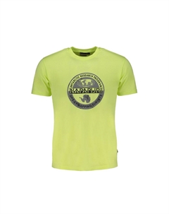 Желтая хлопковая футболка, желтый Napapijri