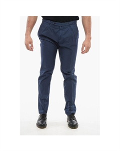 ID HAND-DYED хлопковые брюки-чиносы со складками, синий Corneliani